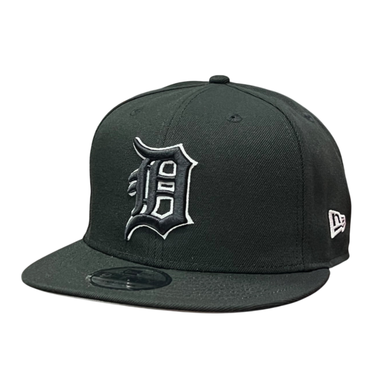 Detroit Tigers Black White Outline 9FIFTY Snapback Hat