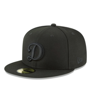 New Era 59Fifty LA Dodgers D Logo All Black Fitted Hat