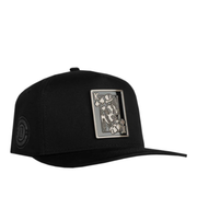 Black Monopoly Kings Card Metal Logo JC  Snapback Cap