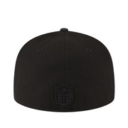 New Era NFL Los Angeles Chargers All Black 59FIFTY Fitted Hat Back