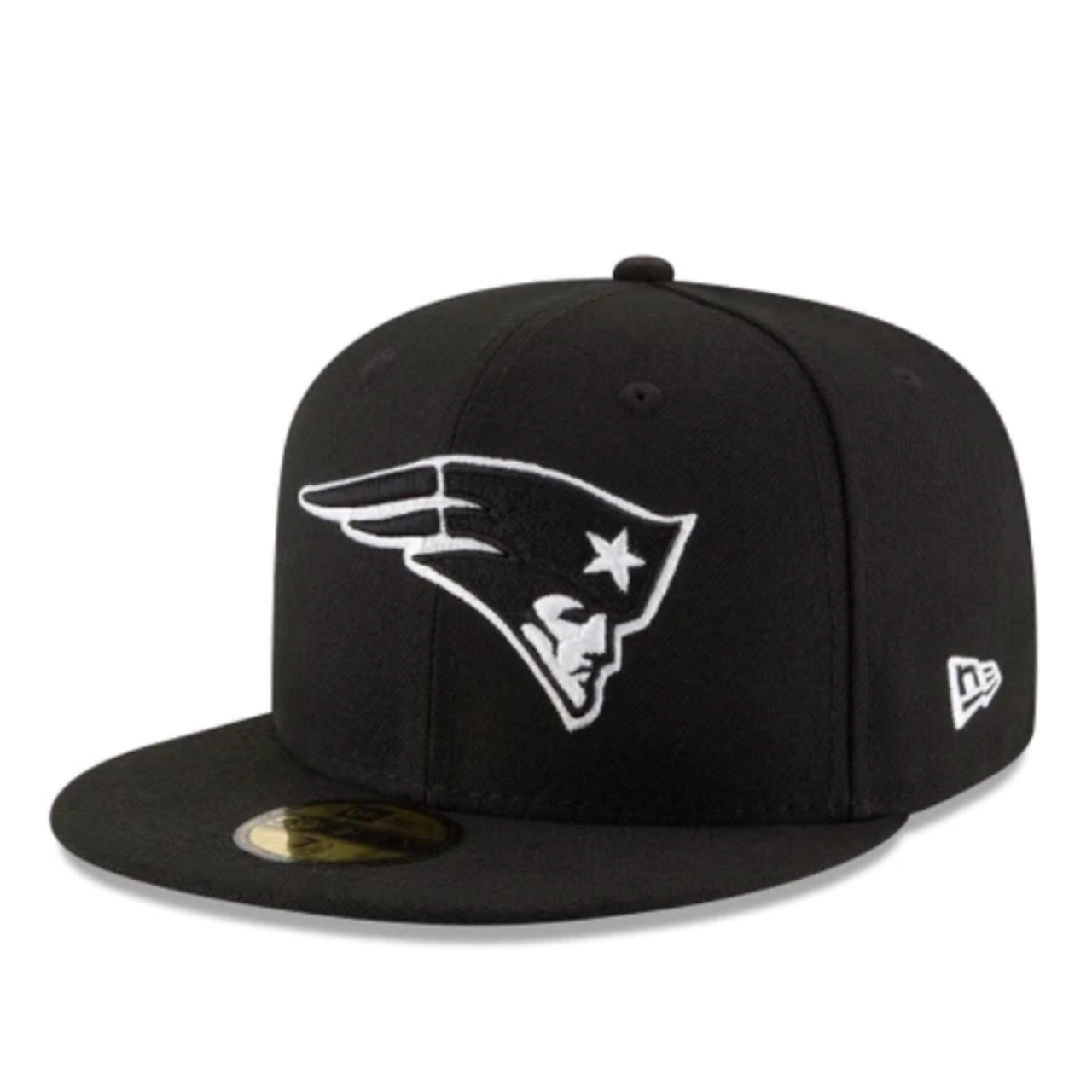 New Era NFL New England Patriots Black White 59FIFTY Fitted Hat