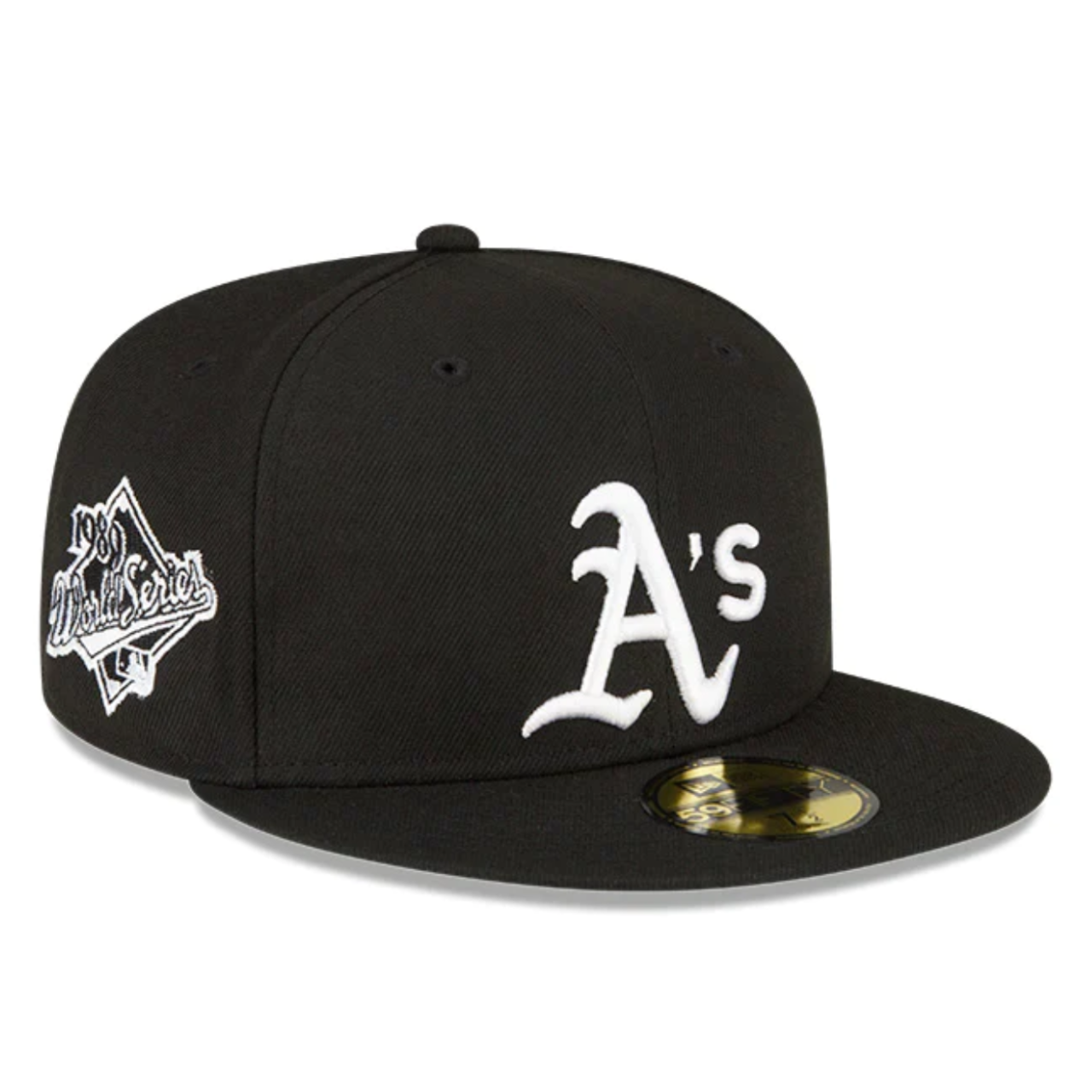 NewEra MLB Oakland Athletics A's Side Patch BW 59FIFTY Fitted Hat