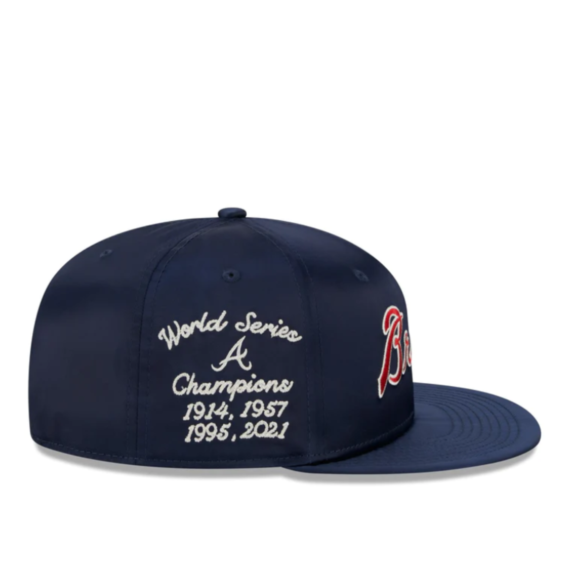 NewEra MLB Atlanta Braves Satin Script 9FIFTY Snapback cap.