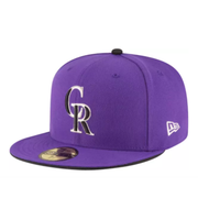 New Era Colorado Rockies CR Purple Authentic Collection 59FIFTY Fitted Hat