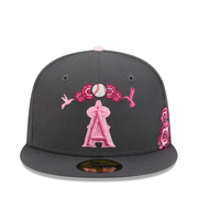 Front of New Era Los Angeles Angels Day of the Dead Graphite 59FIFTY Fitted Hat