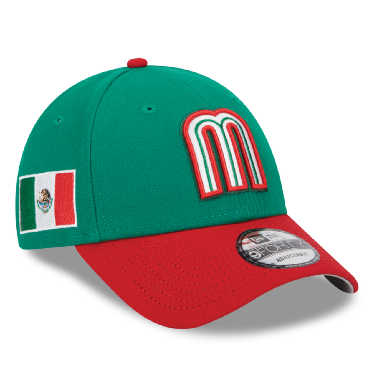 NewEra 2023 World Baseball Classic WBC Mexico Flag Side Patch 9FORTY Adjustable Hat