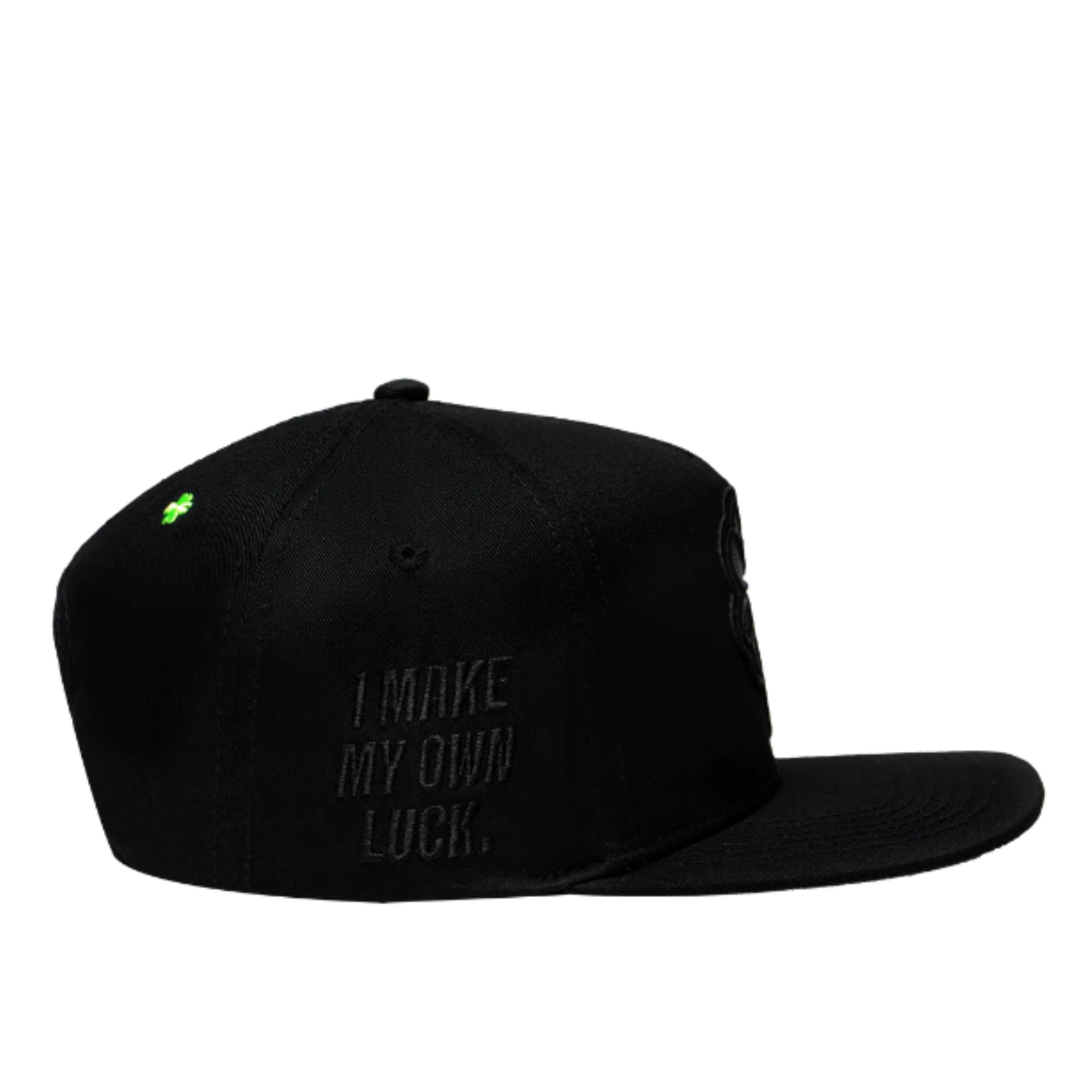 JC Hat Trebol Clover logo all black snapback