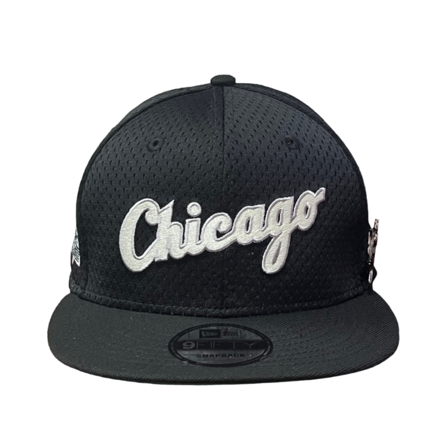 MLB Chicago White Sox Post-Up Pin Mesh 9FIFTY Snapback Cap.