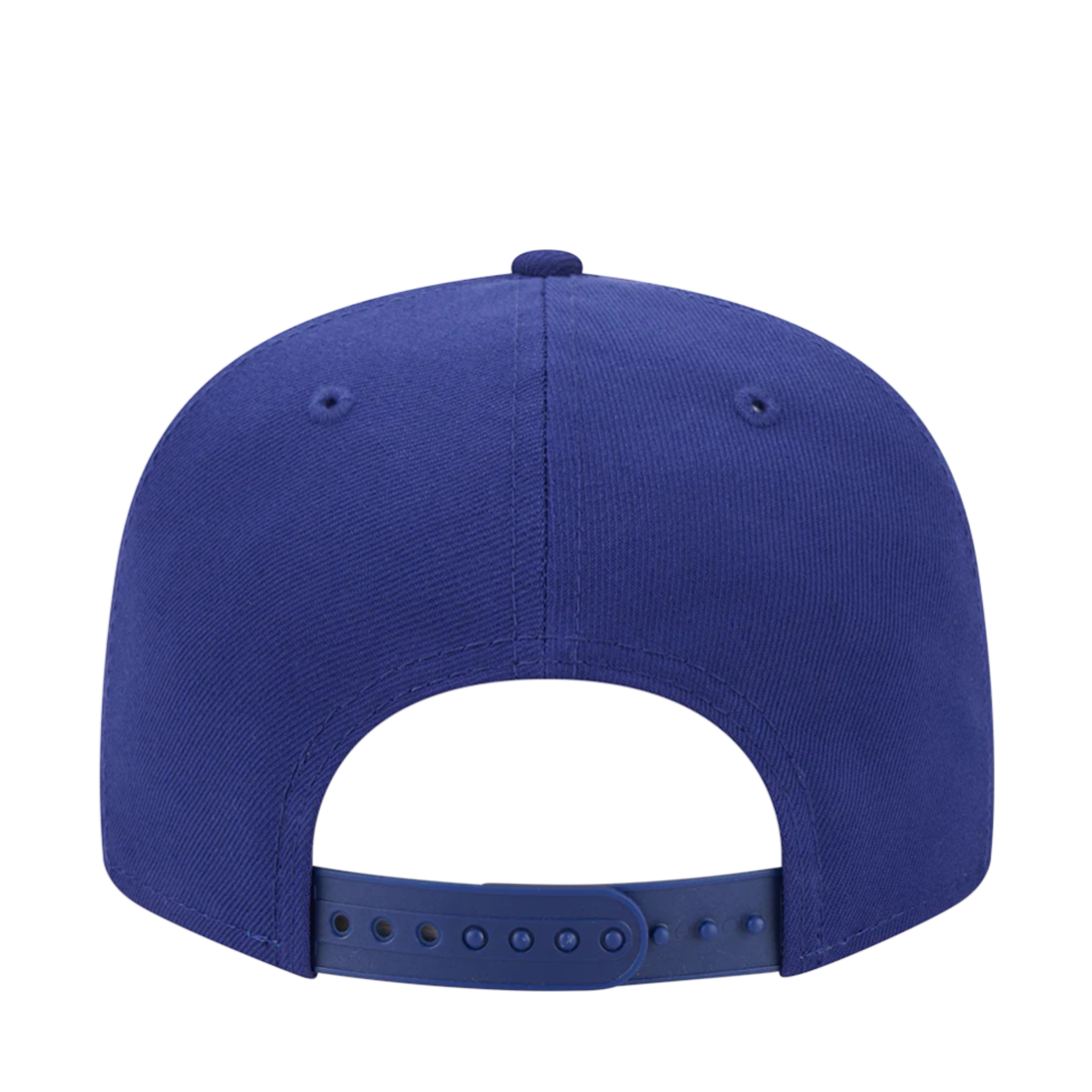 Back side of Blue New Era Snapback cap with Texas Rangers Gold 