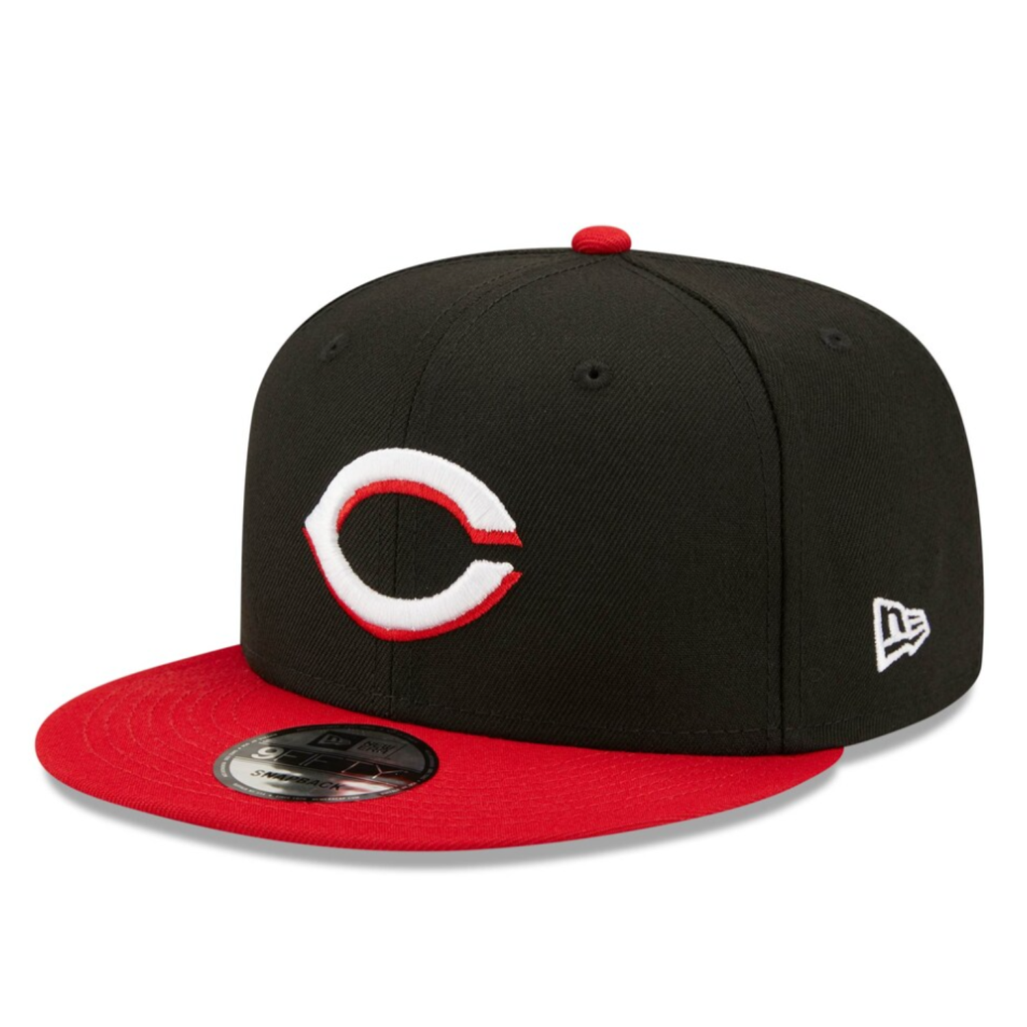 New Era MLB Cincinnati Reds C Black/Red 9FIFTY Snapback cap.