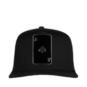 Black Ace Poker Card Metal Logo JC Snapback Cap