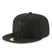 New Era MLB Florida Marlins F All Black 59FIFTY Fitted Men's Hat