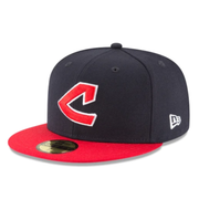 New Era MLB Cleveland Guardians C Cooperstown 1973 Navy/Red 2 Tone 59Fifty Fitted Men's Hat