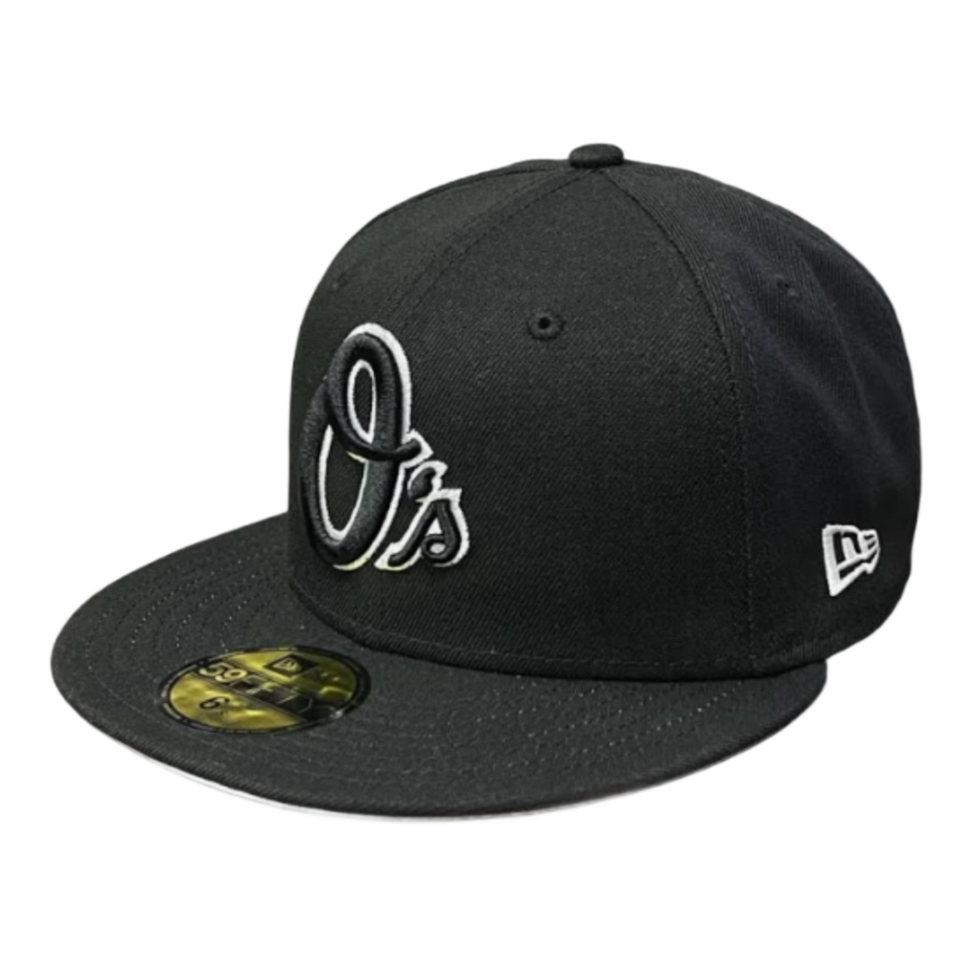 Black Baltimore Orioles O's White Outlined New Era Fitted Cap