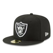 New Era NFL Las Vegas Raiders Black Hat White Logo 59Fifty Fitted Hat