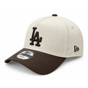 New Era Los Angeles Dodgers Chrome/Walnut 9FORTY A-Frame Snapback front angled view