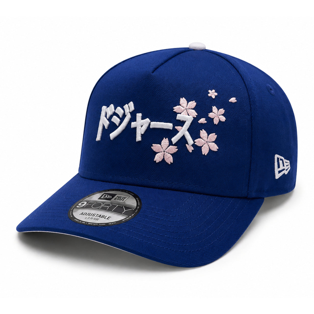 Los Angeles Dodgers Japanese Cherry Blossom 9FORTY A-Frame Snapback - Royal Blue front side view