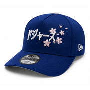 Los Angeles Dodgers Japanese Cherry Blossom 9FORTY A-Frame Snapback - Royal Blue front side view