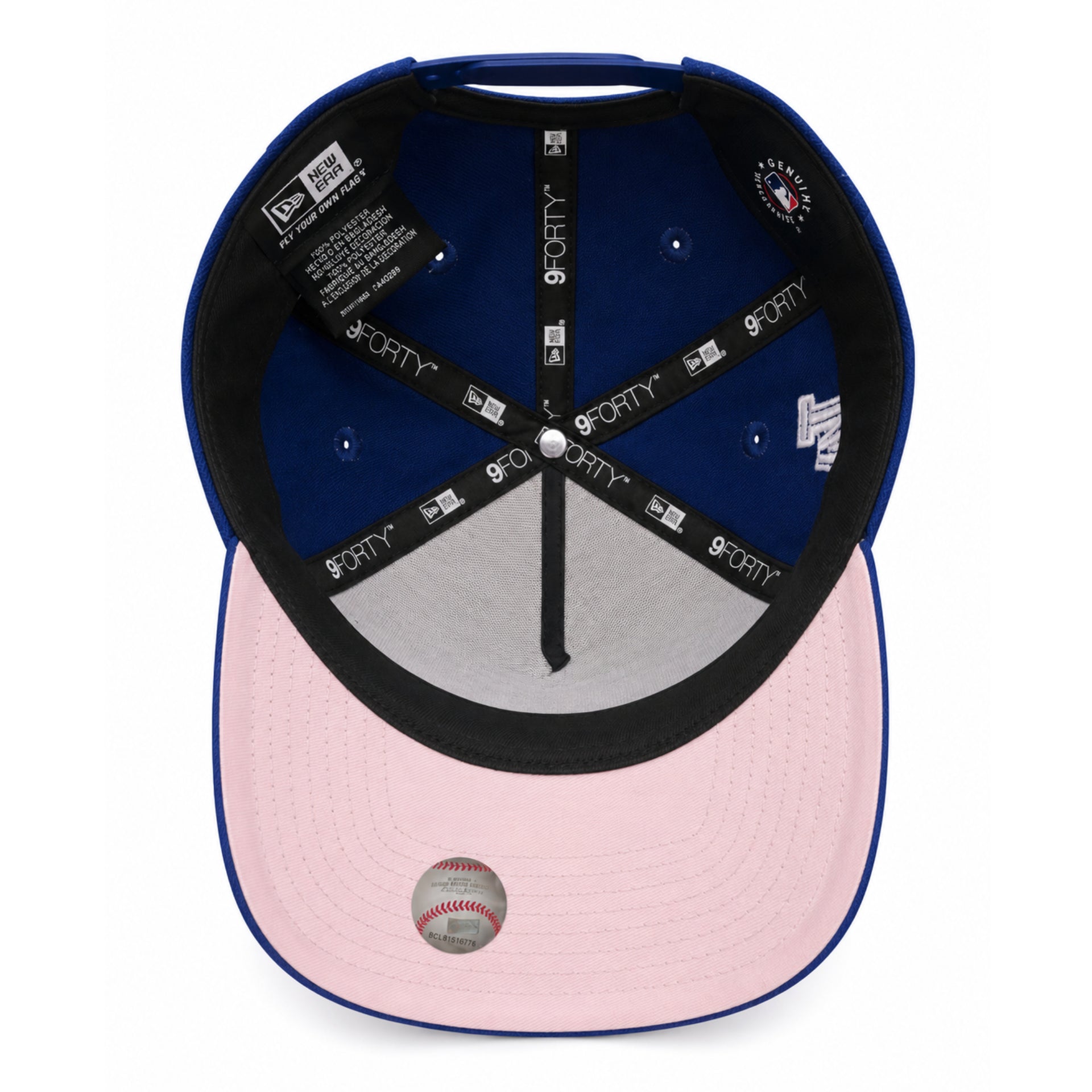 Los Angeles Dodgers Japanese Cherry Blossom 9FORTY A-Frame Snapback - Royal Blue under visor view