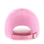 Back of 47 Brand Los Angeles Dodgers Rose Pink Clean Up Adjustable Strap Hat