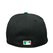 back of Los Angeles Dodgers Black Mexico Flag 59FIFTY Fitted Hat