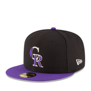 New Era Colorado Rockies CR Authentic Collection Black/Purple 2 Tone 59FIFTY Fitted Hat