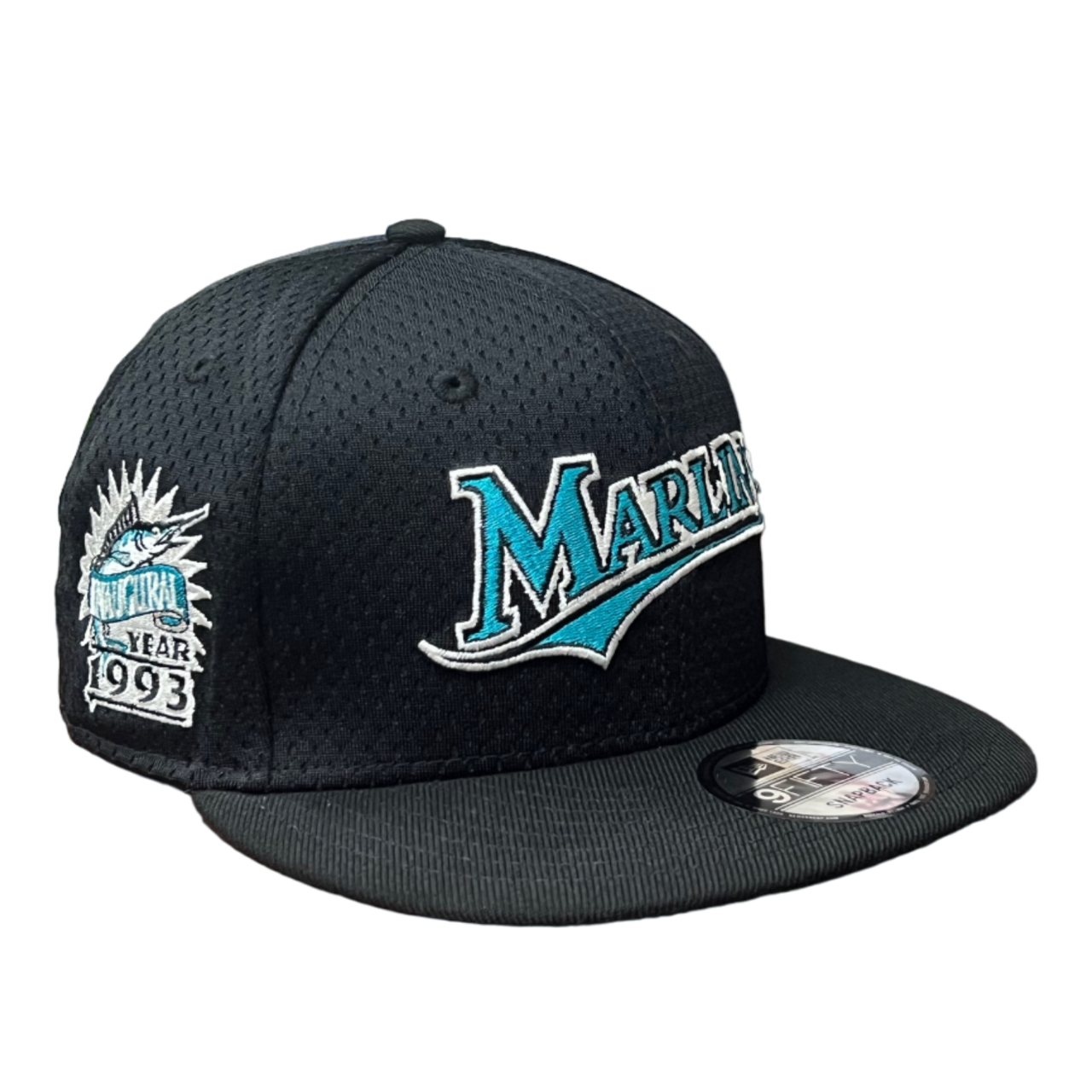 NewEra MLB Florida Marlins Post-Up Pin Mesh 9FIFTY Snapback Hat.