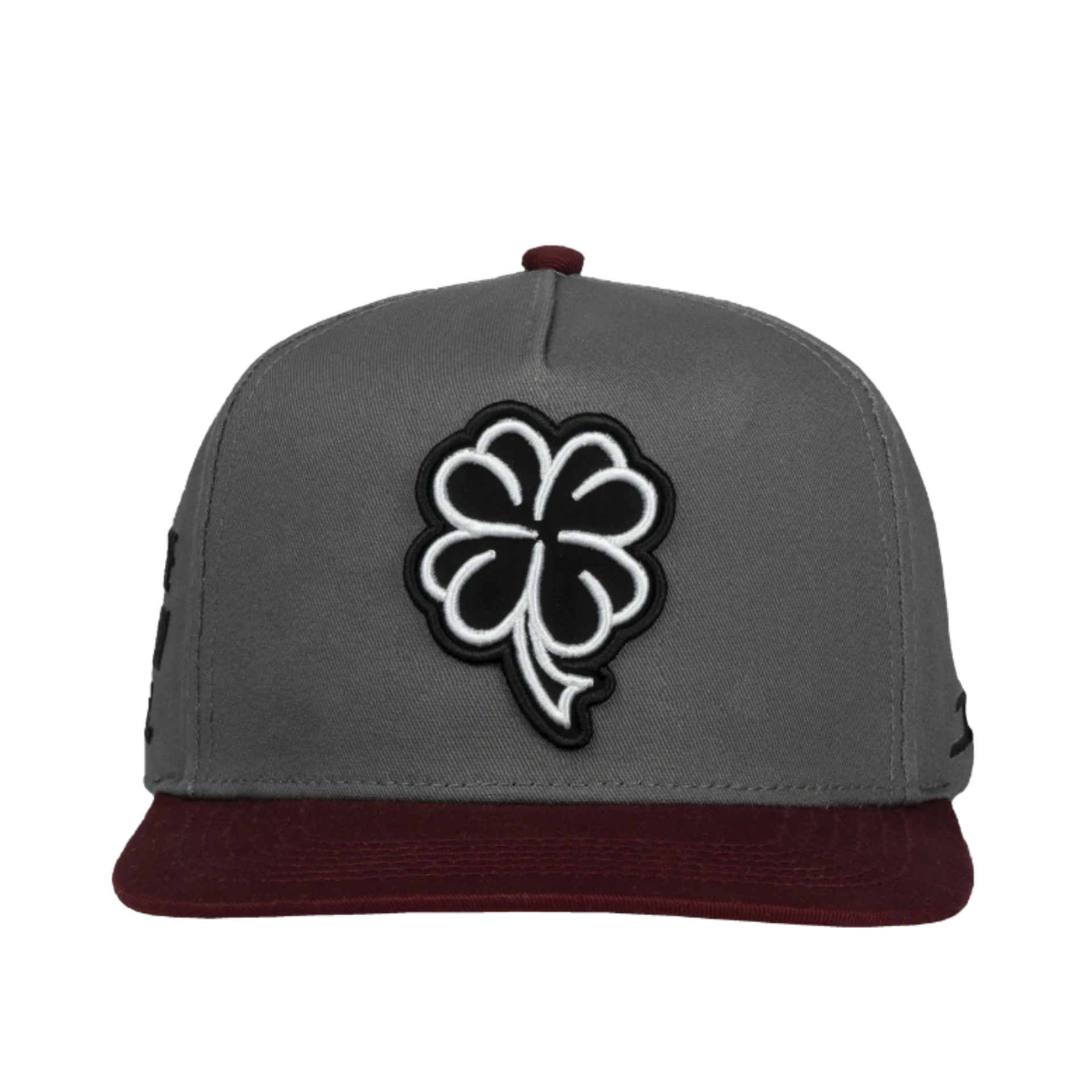 JC Hat Trebol Clover logo Grey/Maroon snapback