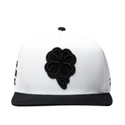 JC Hat Trebol Clover logo White/Black snapback Cap.