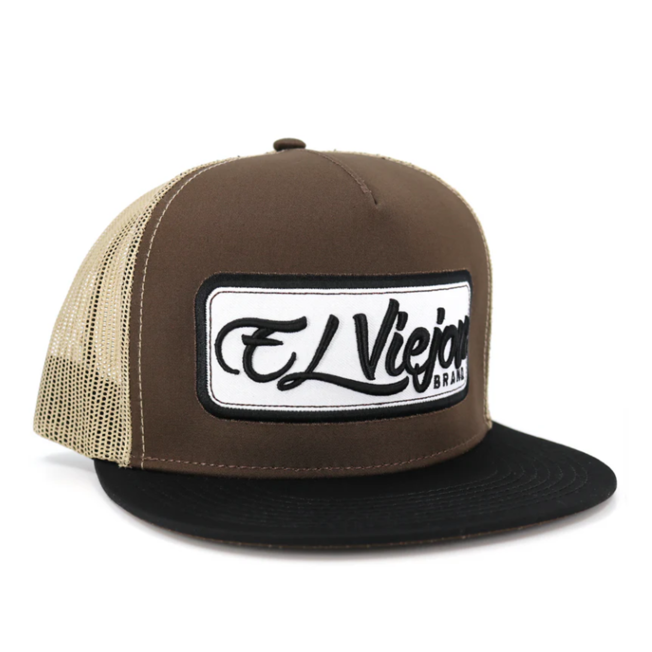 El Viejon Patch Brown Black Trucker Snapback Hat