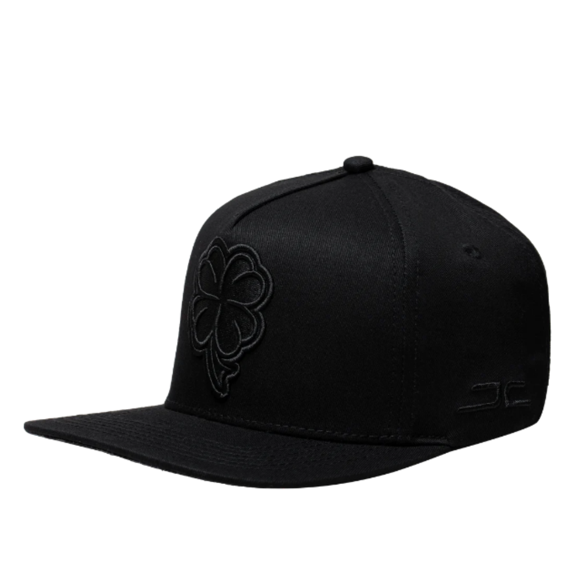 JC Hat Trebol Clover logo all black snapback