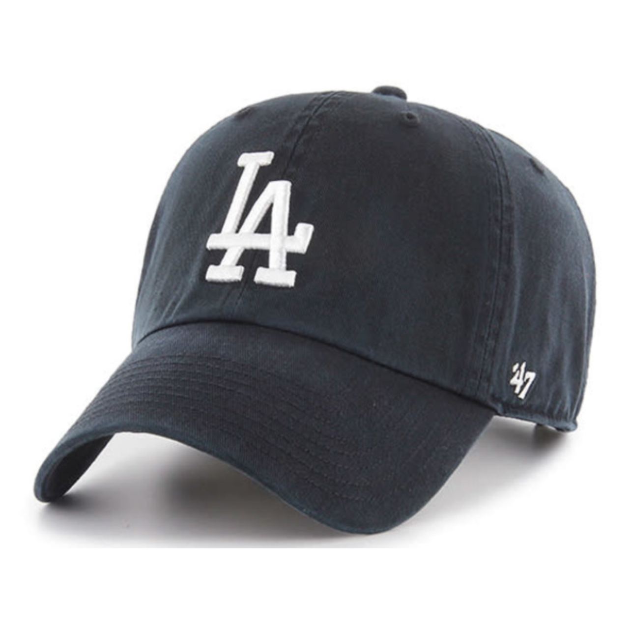 47 Brand Los Angles Dodgers LA Black Clean Up Adjustable Strap Hat
