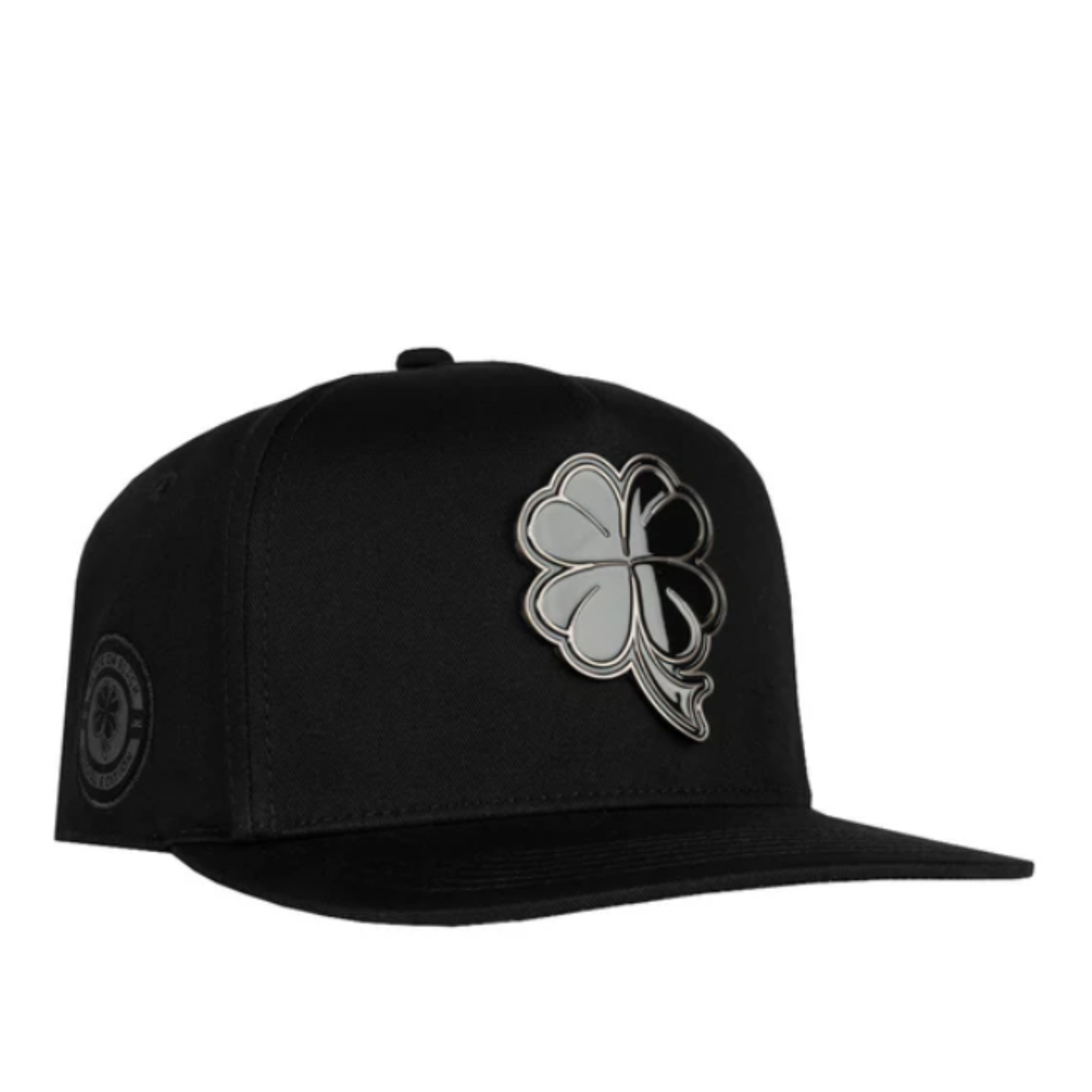 Black JC Black on Black Metal Trebol Logo Snapback Cap