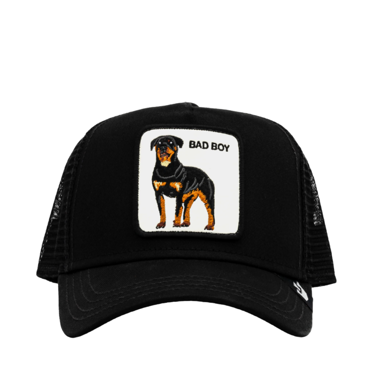 Black The Baddest Boy Dog Goorin Bros trucker snapback hat