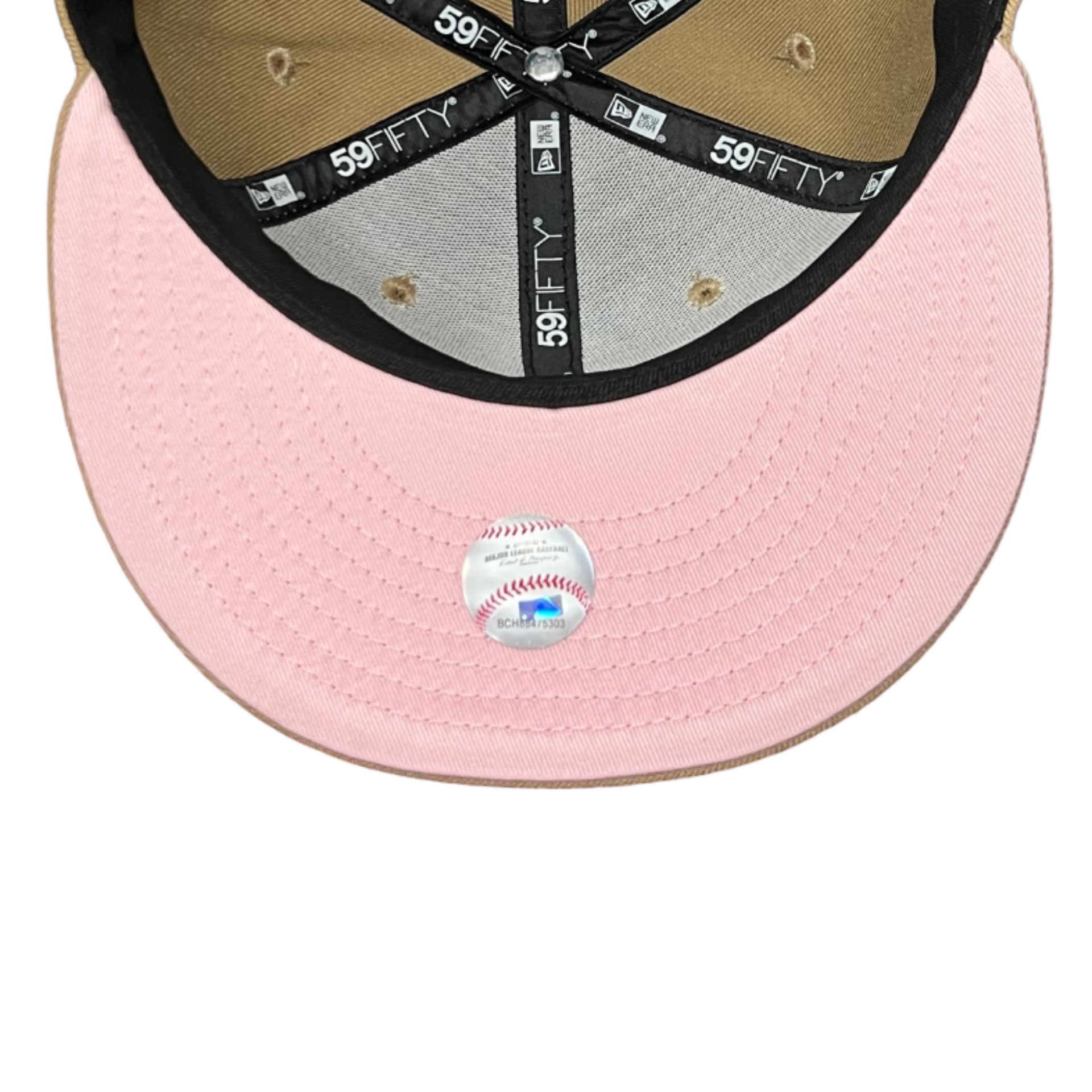 New Era MLB Los Angeles Dodgers LA Khaki Pink Bottom 59FIFTY Men's Fitted Hat