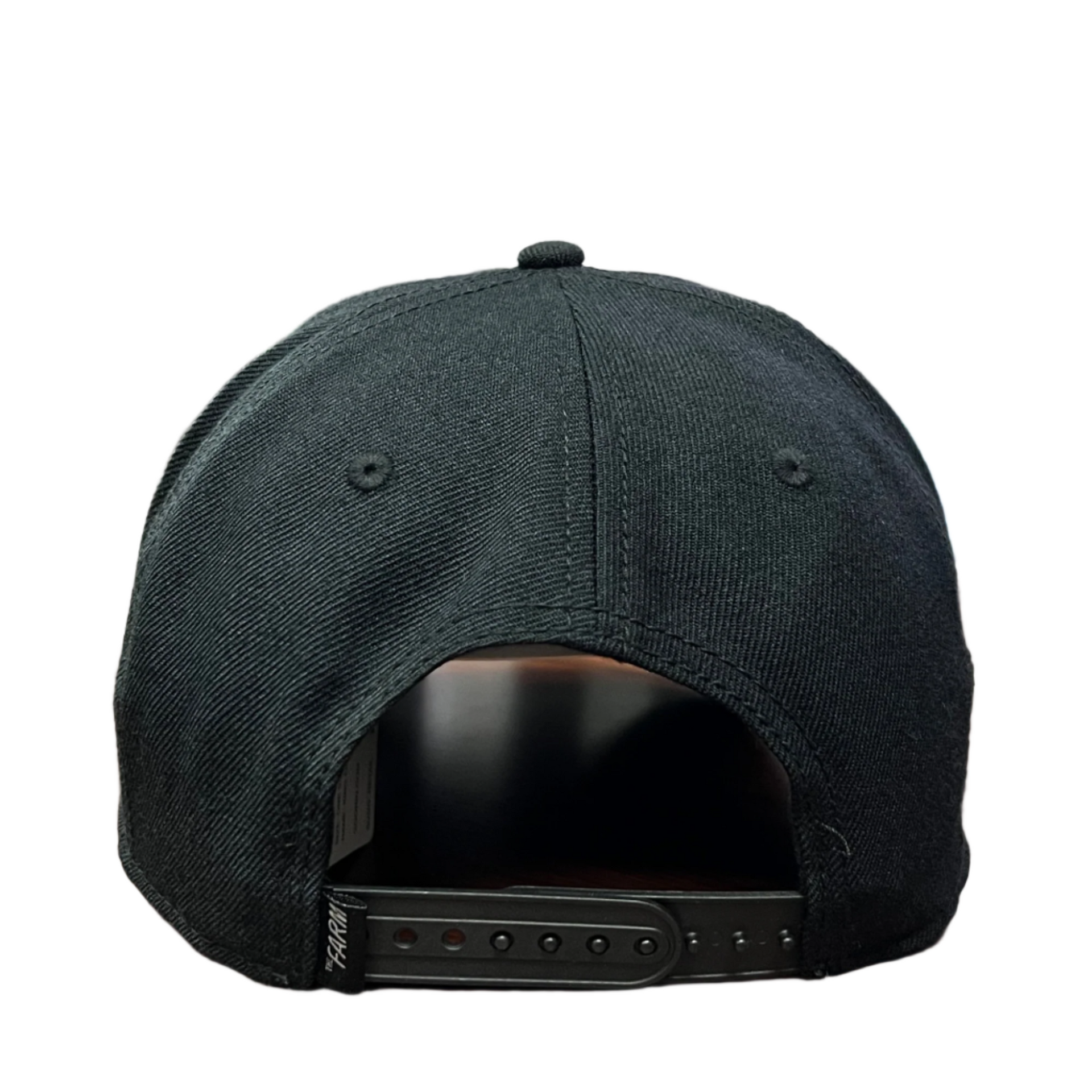 back of Goorin Bros Lion King Field 100 Wool Black Snapback Hat