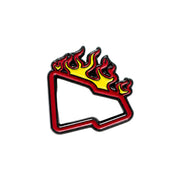 Flaming Crown Hat Pin front view