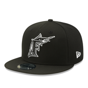 New Era Florida Marlins Black White 9FIFTY Snapback Hat