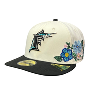 Florida Marlins Tonal Florals Chrome Black 59FIFTY Fitted Hat