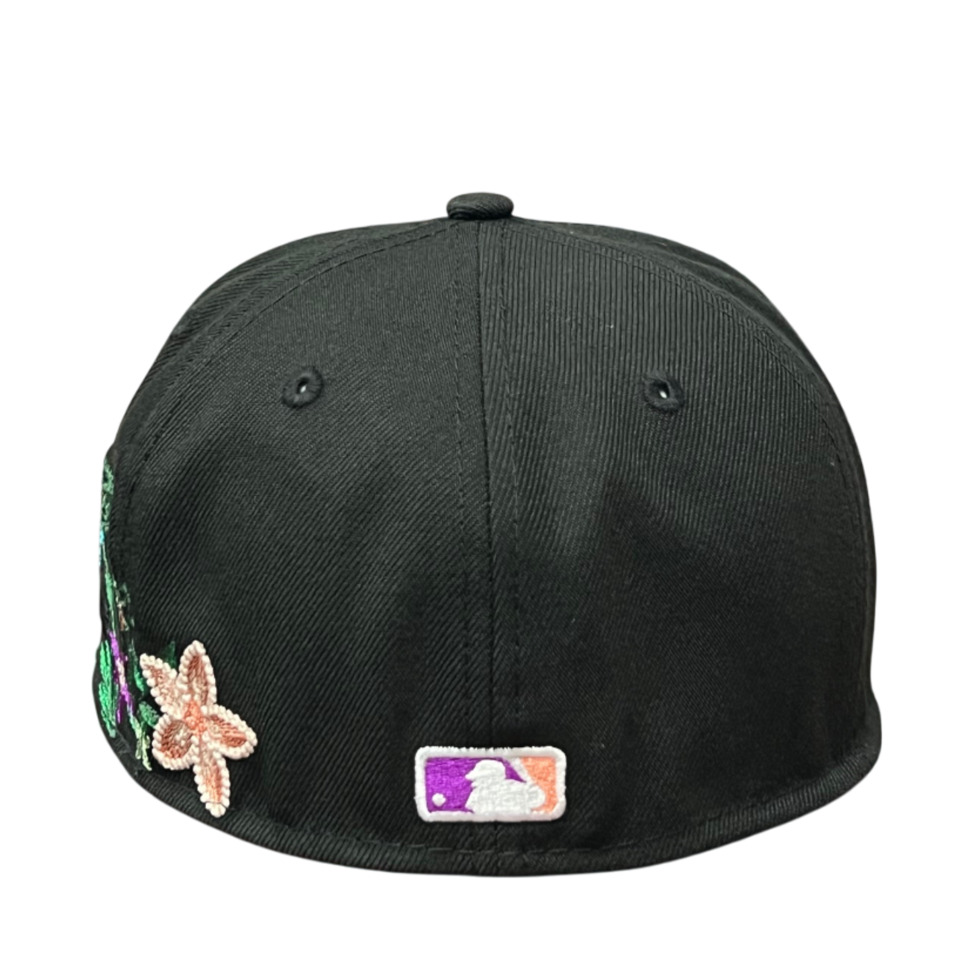 back of New York Yankees Tonal Florals Black 59FIFTY Fitted Hat