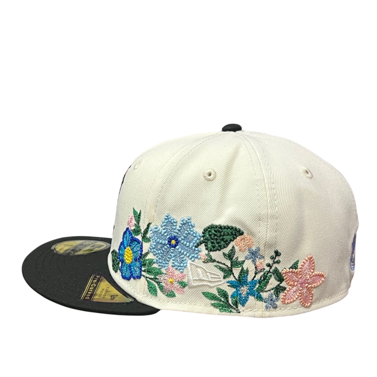 side of Florida Marlins Tonal Florals Chrome Black 59FIFTY Fitted Hat