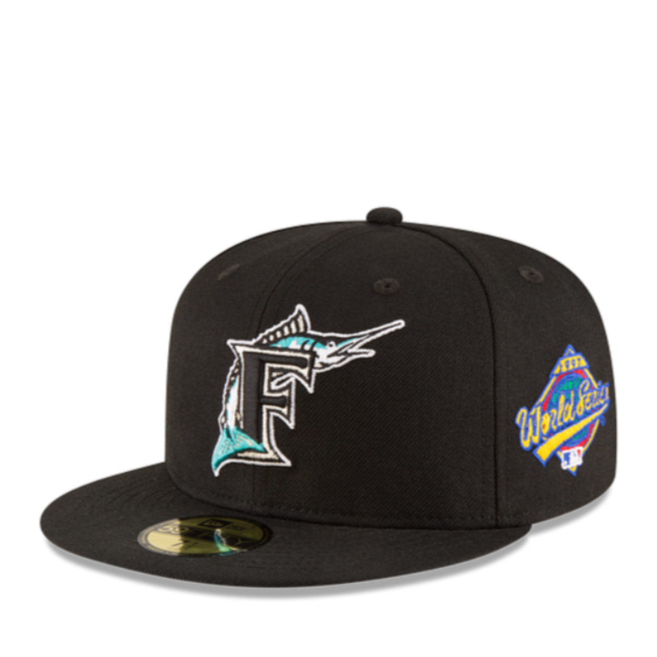New Era Florida Marlins World Series 1997 Black 59FIFTY Fitted Hat front angle view