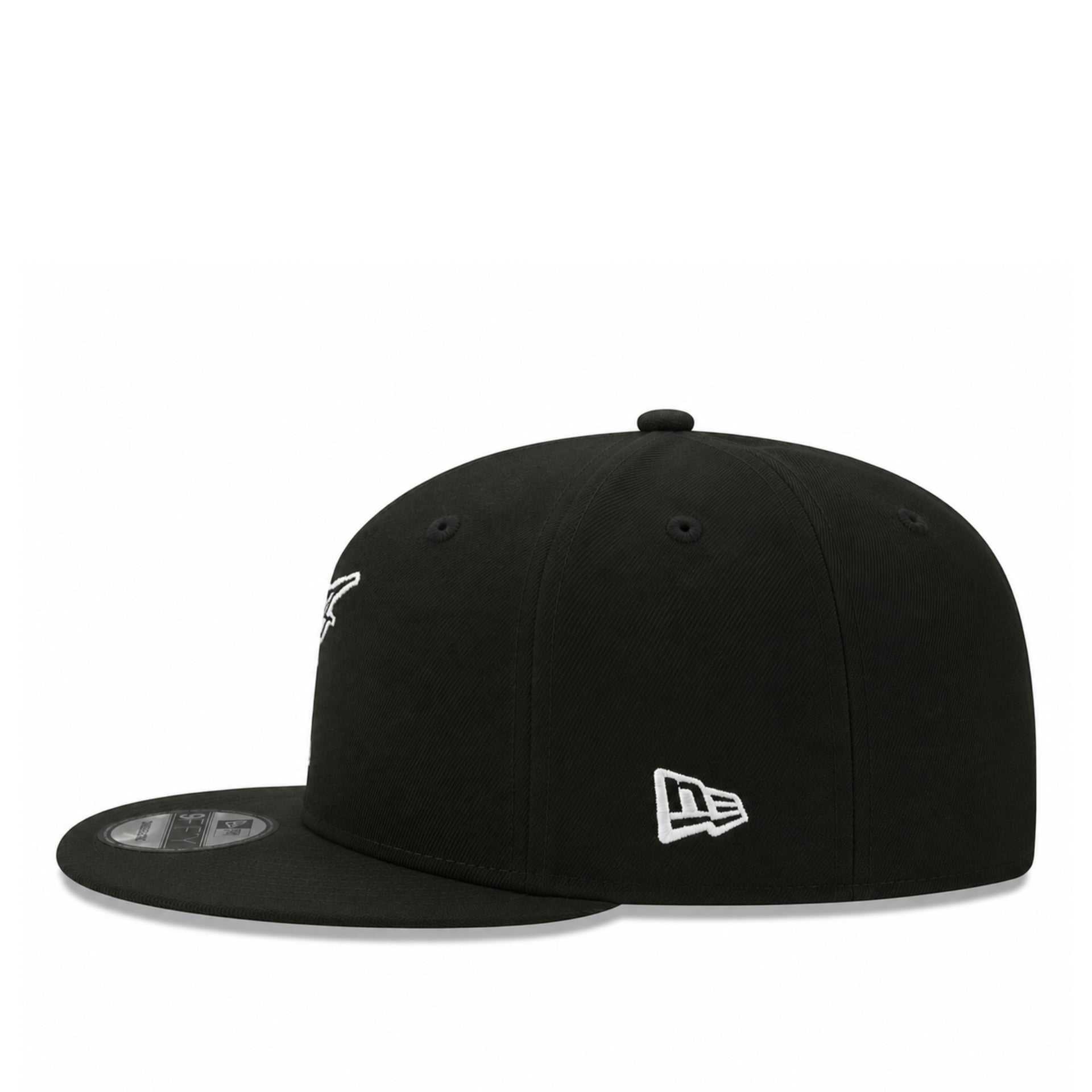 New Era Florida Marlins Black White 9FIFTY Snapback Hat left side view