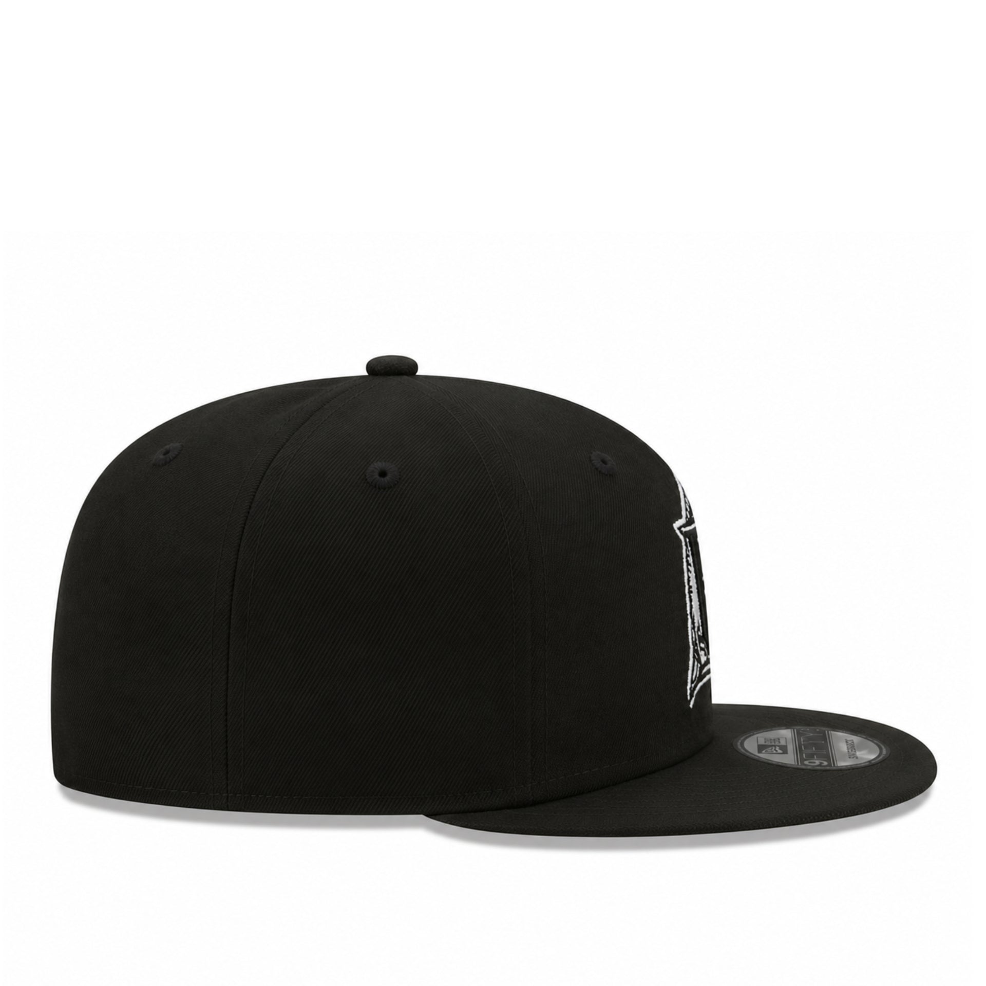 New Era Florida Marlins Black White 9FIFTY Snapback Hat right side view