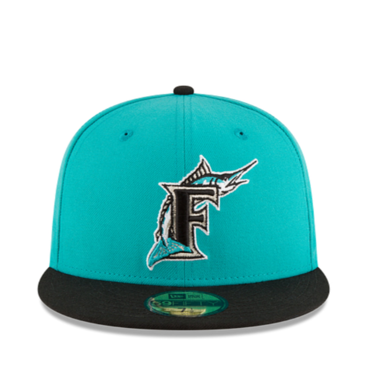 New Era Florida Marlins World Series 1997 Teal Black 59FIFTY Fitted Hat front view