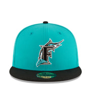 New Era Florida Marlins World Series 1997 Teal Black 59FIFTY Fitted Hat front view