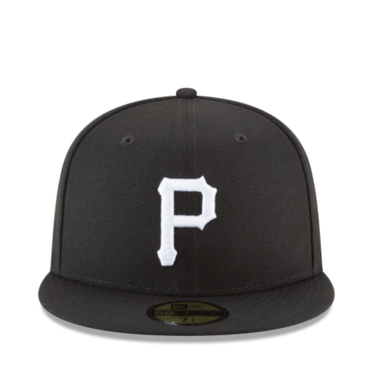 Front View of New Era Pittsburgh Pirates Black & White 59FIFTY Fitted Hat