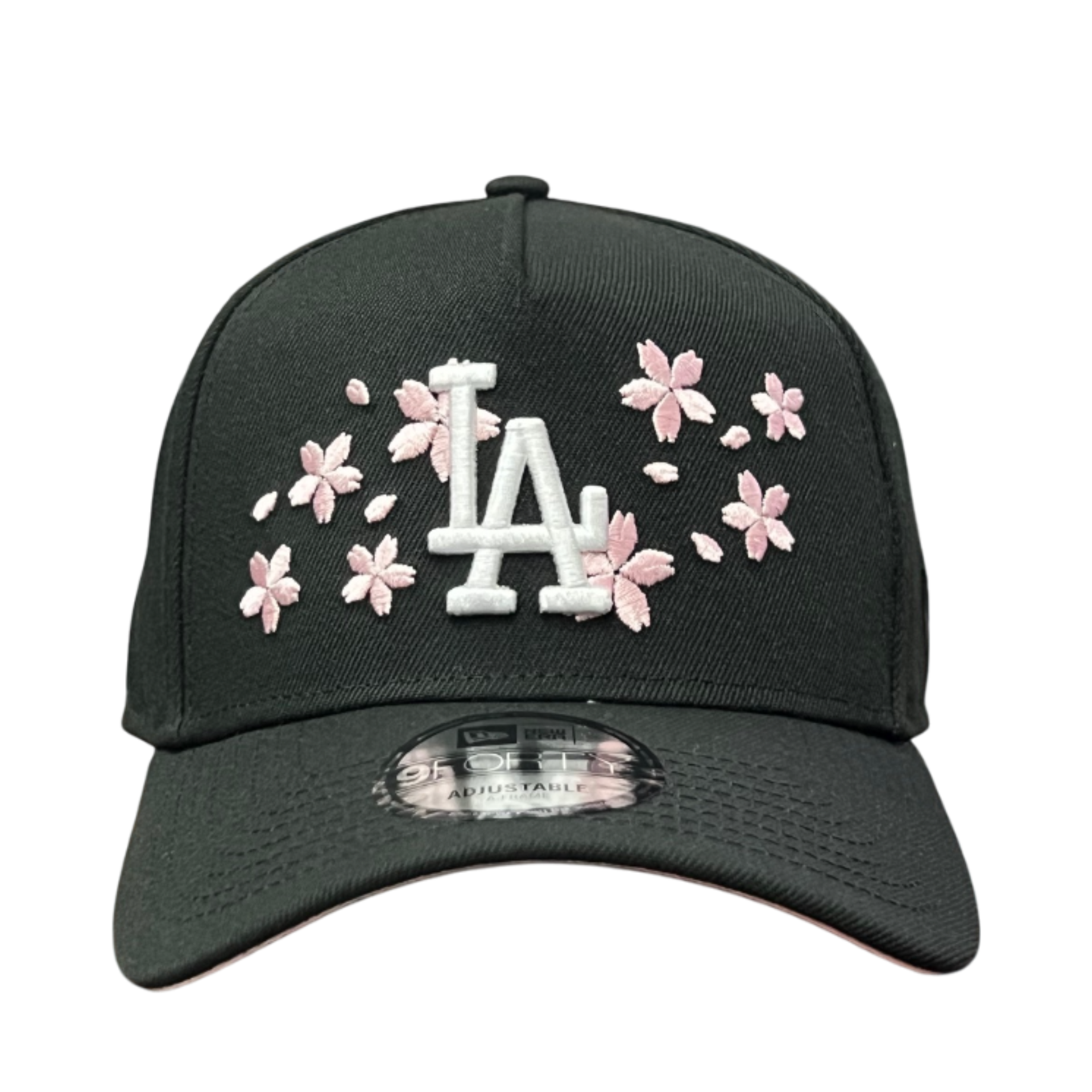 front of Los Angeles Dodgers Blossom Black 9FORTY A-Frame Snapback