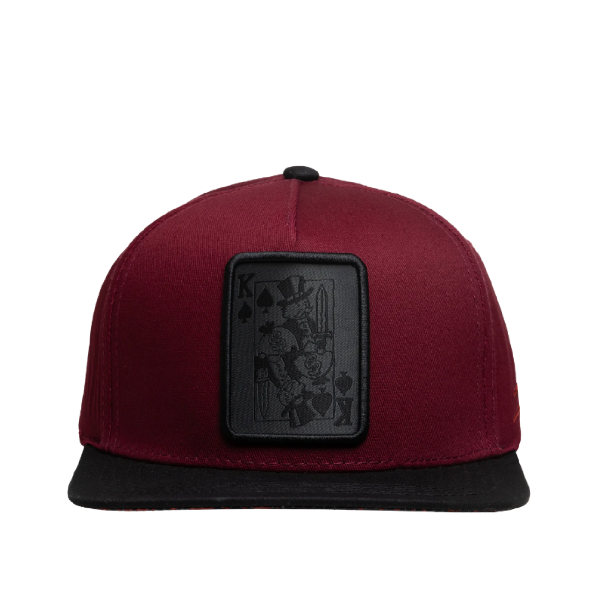 JC Hat King Card logo Maroon/Black Snapback Cap