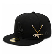 Gold AK Hat Chain Pin on the hat view